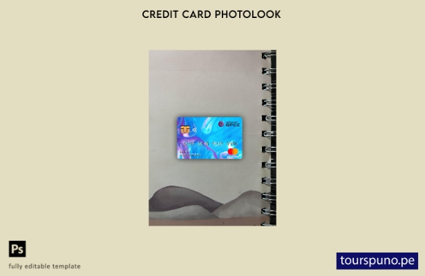 listo para imprimir plantilla frontal de aspecto fotográfico de mastercard de 36